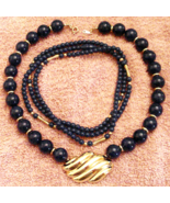 Avon Azure Necklace Collection Blue Bead Gold Plated Motif Choker Lot 19... - €21,30 EUR