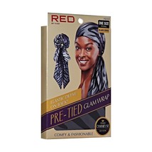 RED BY KISS PRE-TIED GLAM WRAP ONE SIZE FITS ALL - #HQ302 BLACK ZEBRA - $7.59