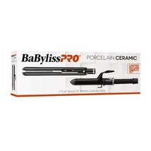 BaBylissPRO Porcelain Ceramic 1&quot; Flat Iron and 1 1/4&quot; Spring Curling Iron - $98.99