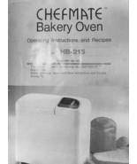 Chefmate Bread Machine Manual CM725, CM725K, HB12W, HB210, HB215, HB215K... - £16.98 GBP