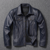 new classic casual slim genuine leather coat.quality men fashion cowhide jacket. - $205.99