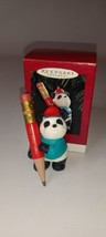 Hallmark Keepsake Ornament Son Panda Bear Pencil 1995 Vintage With Box - £6.69 GBP