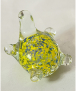 Vintage Pilgrim Art Glass Turtle Figurine Hand Blown Confetti Art Glass - $285.37 MXN