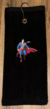 Superman Golf Sport Towel 16x26 Black - £13.58 GBP