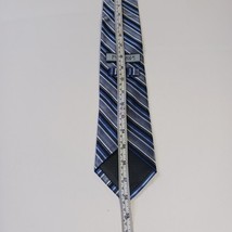 Platinum Designs Men's Tie Blue/Gray Striped 100% Silk Classic Length image 10