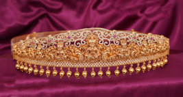 Indian Bollywood CZ AD Style Kamar Bandh South Waist Belt Body Temple Jewelry - £220.66 GBP