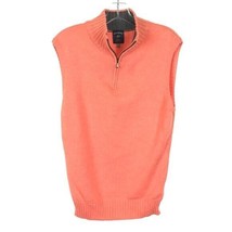 NWOT Mens Size Large Bills Khakis Orange Quarter Zip Golf Sweater Vest - £20.80 GBP