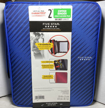 Blue Five Star 2 “  Zipper Binder, 3 Ring Binder 5 Tab Expanding File &amp; ... - £13.73 GBP