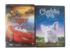 Childrens Movie 2 Piece DVD Lot: Charlottes Web, Cars, Disney Pixar, Kids - £7.75 GBP