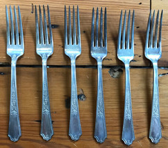 Set Lot 6 Vtg Antique 1847 Rogers Bros Silverplate Forks - £781.06 GBP