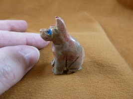 (Y-DOG-GE-24) little tan German Shepherd DOG small gem stone SOAPSTONE f... - $8.59