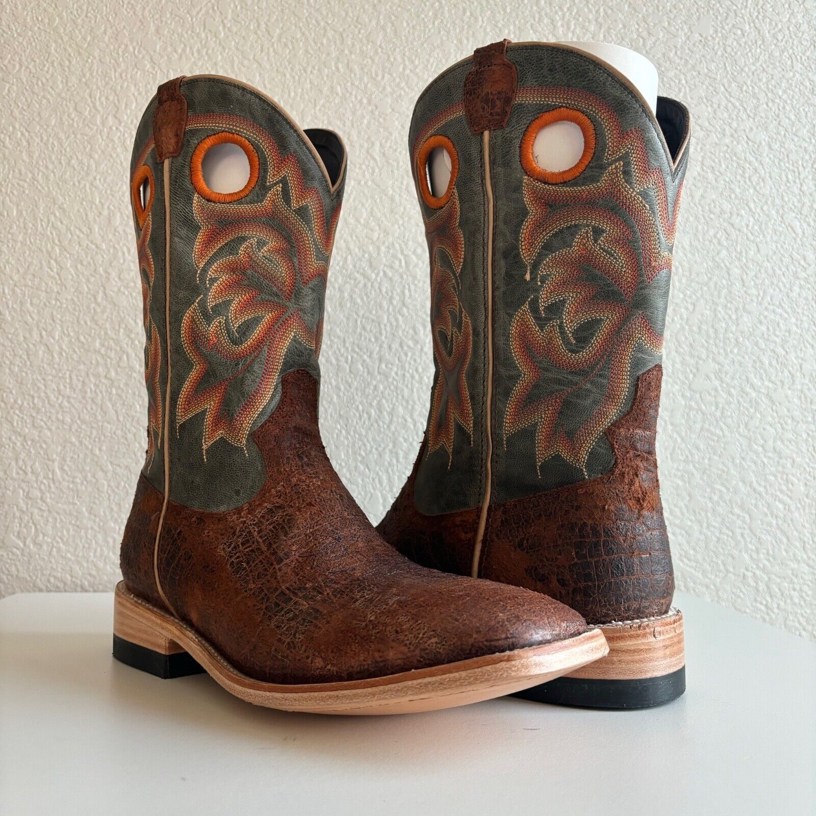 Primary image for New Lane Capitan Brown Cowboy Boots Mens 10 D Wide Square Toe Leather Western