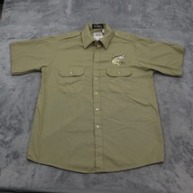 Guy Harvey Classic Shirt Mens L Brown Todd Button Up Short Sleeve Collared Top - $19.68