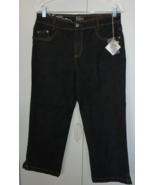 FDJ BLUES &quot;OLIVIA&quot; LADIES BLACK CROPPED STRETCH DENIM PANTSOI-8-NWT-NICE - €15,44 EUR