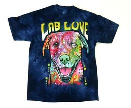 The Mountain Lab Love Dog T Shirt  Navy Blue Tie Dyed Adult Unisex  X Large New - £20.31 GBP