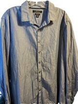 Marc Anthony Men’s XL Blue Striped Long Sleeve Button Down Cotton Slim Fit Shirt - £15.64 GBP