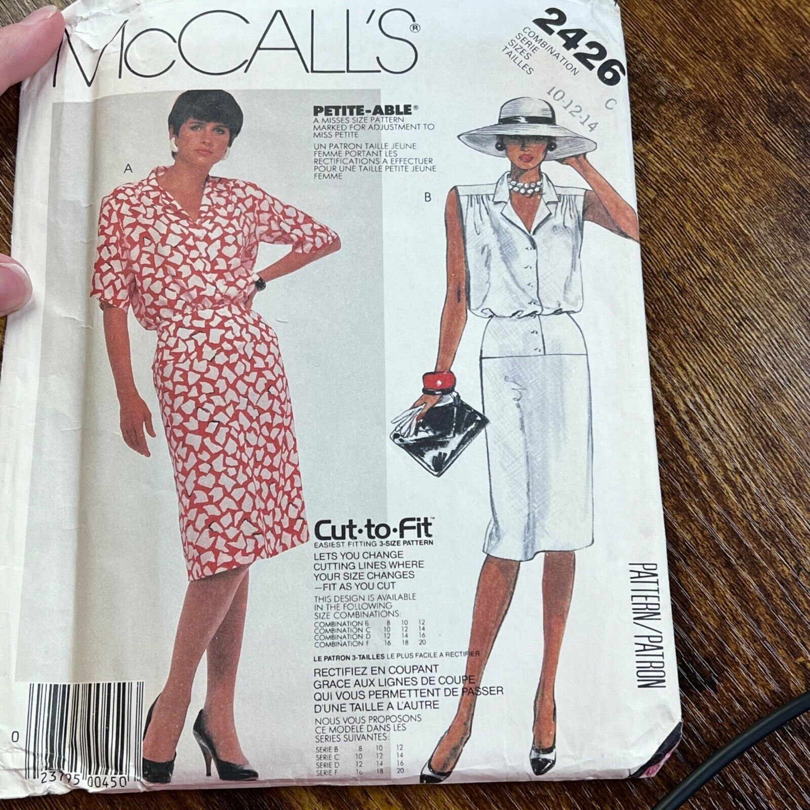 McCall's 2426 Vintage Sewing Pattern 10-12-14 Regular & Petite Dress - £3.01 GBP