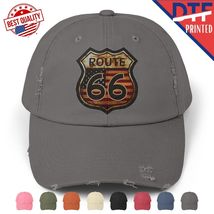 Vintage Route 66 Retro Motorcycle Car Classic Distressed Cap Logo Hat DT... - $24.99