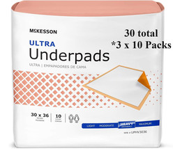 30 McKesson Ultra Heavy Absorbency Adult Bed Pad Disposable Underpads 30... - £19.63 GBP