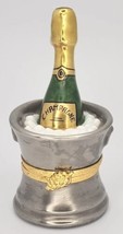 Limoges 3&quot; Champagne Bottle In Bucket Peint Main France Trinket Box Roch... - $129.99