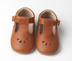 Hook &amp; Loop Starbie Baby Mary Janes Brown Soft-Sole toddler Shoes Baby Shoes - £14.96 GBP+