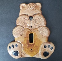 Brown Teddy Bear Light Switch Ceramic Plate Cover - £12.17 GBP