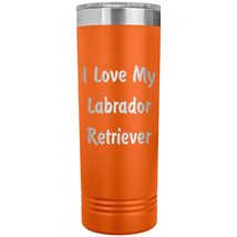 Love My Labrador Retriever v4 - 22oz Insulated Skinny Tumbler - Orange - £26.37 GBP