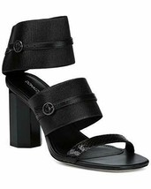 NEW DONALD PLINER 6 shoes sandals black leather elastic heels designer a... - $96.03