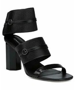 NEW DONALD PLINER 6 shoes sandals black leather elastic heels designer a... - £77.00 GBP