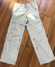Lands End Khaki Cotton Nylon Cargo Convertible Zip Hiking Pants Shorts 1... - £28.92 GBP