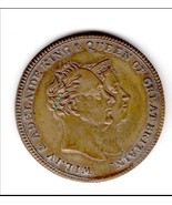 Antique British 1830-31 Medallion King William IV &amp; Queen Adelaide Coron... - $113.56 CAD