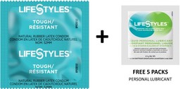 100 CT Lifestyles Tough Condoms + FREE 5 Lifestyles lubricant packs - $21.73
