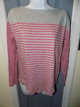 J. Jill Long Sleeve Pink Gray Striped Pullover Shirt Size XS Women&#39;s EUC - £17.15 GBP