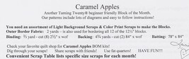 Caramel Apples 70&quot;x76&quot; Bom Quilt Pattern Friend Folks Ff 268 By Sue Carter - £17.45 GBP