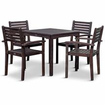 DTY Outdoor Living Leadville Square 5-Piece Eucalyptus Dining Set, Espresso Fini - $433.57