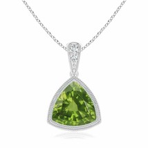 ANGARA 8mm Natural Peridot Pendant Necklace in Sterling Silver for Women - £154.51 GBP+