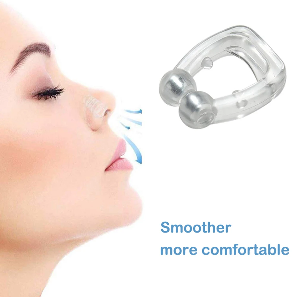 House Home Silicone Magnetic Anti Snore Stop Snoring Nose Clip Sleep Tray Sleepi - £19.66 GBP