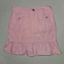 GYMBOREE Homecoming Kitty Pink Corduroy Skirt Bow Ruffle Size 9 Adjustable Waist - $14.80