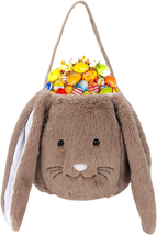 Plush Easter Bunny Basket for Kids Boys Girls Easter Bucket with Long Pl... - $14.77