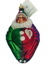Radko Clown Christmas Ornament &amp; Box 1997 Tree Glass Hanging 5.5&quot; Tear Drop - £25.18 GBP