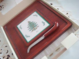 Lenox serving tray/cheese with knife Christmas Tree pattern NIB, 12&quot; x 12&quot;[a2] - £31.01 GBP