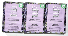 3 packs love beauty and planet Argan oil and lavender relaxing rain bar soap 7oz - £25.57 GBP