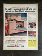 Vintage 1955 General Electric Pink Automatic Range Full Page Original Ad 823 - $6.92