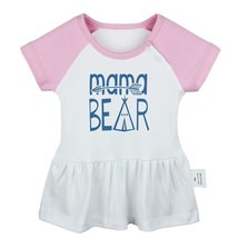 Funny MAMA BEAR Newborn Baby Girls Dress Toddler Infant 100% Cotton Clothes - £10.45 GBP