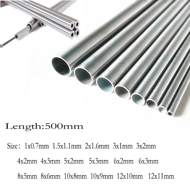 10pcs stainless tube 304 stainless steel tube capillary tube 500mm length 1mm 1 5mm 2mm thumb200