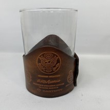 Vtg Eastern Airlines Latin America Service Rocks Whiskey Glass Leather S... - £13.77 GBP