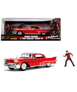 1958 Cadillac Series 62 Red with Freddy Krueger Diecast Figure &quot;A Nightm... - $1,142.18 MXN