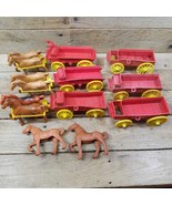 X6 Auburn Rubber Co. Wagon Toy Red with Yellow Wheels VTG - £59.16 GBP