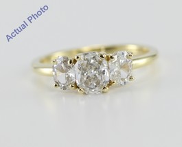 18k Yellow Gold Three Stone Radiant Diamond Ring (1.17 Ct H VS Clarity) - £1,373.74 GBP