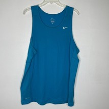 Nike Dri-Fit Tank XL Blue Sleeveless Athletic Shirt Lightweight Workout Top - $18.00